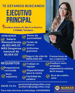 Ejecutivo Principal (Sucursal Tarímbaro)
